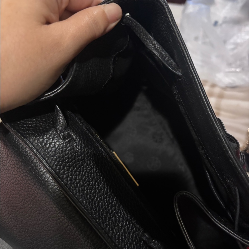 Tory Burch Black Pebbled Leather Backpack - Picture 2 of 3